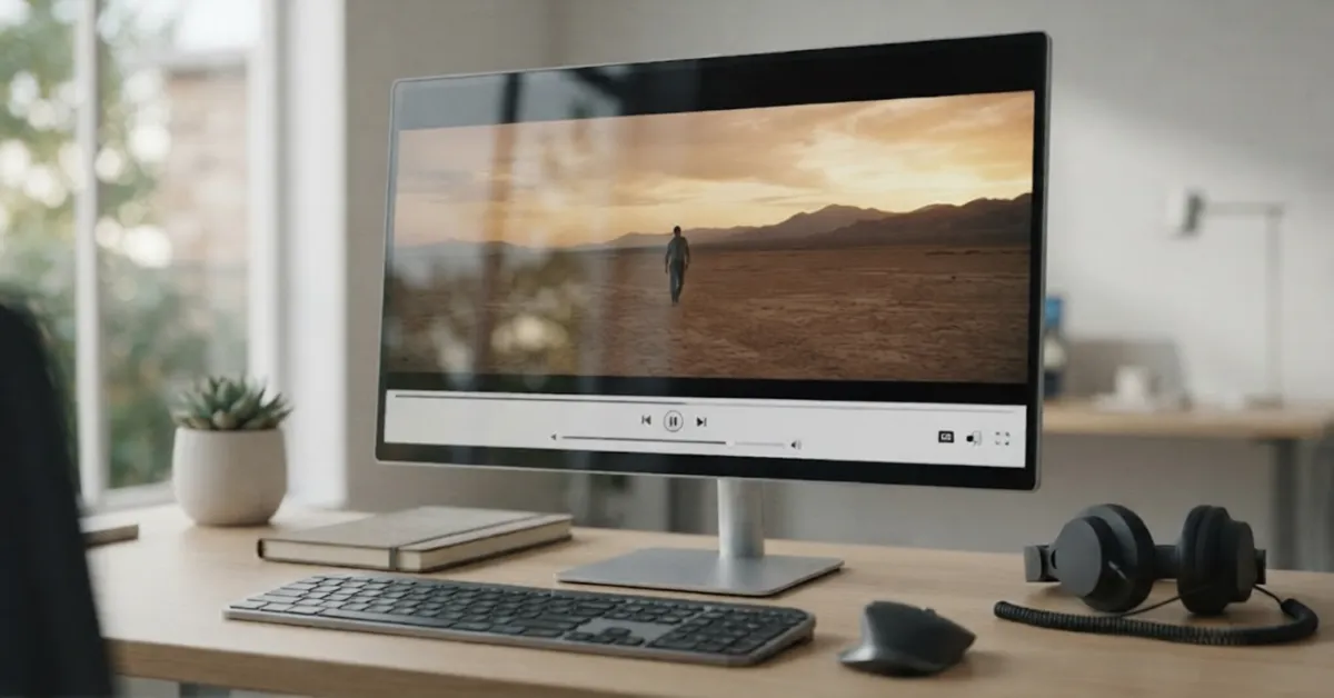 A cinematic scene playing back smoothly in a modern media player